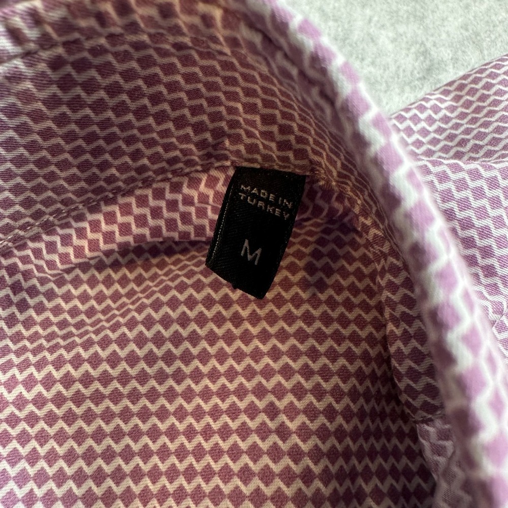 Ermenegildo Zegna CentoQuaranta Men's Dress Shirt Medium Red Geometric Button - Picture 6 of 11